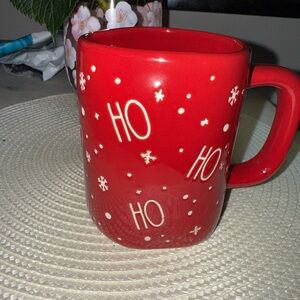 Rae Dunn Red Holiday Mug with Snowflakes